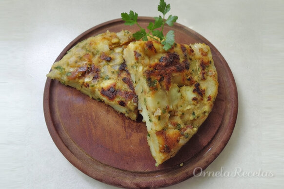 Tortilla de Papa sin huevo. Ornela Recetas.