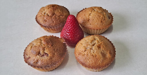 Muffins de Frutilla con Harina de Almendras. Ornela Recetas